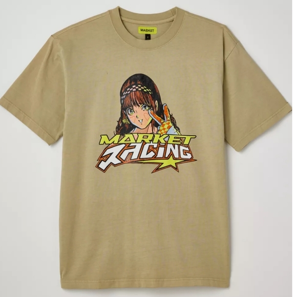 💥BUY 2 GET 1 FREE Market UO Exclusive On Any Sunday Tee Shirts, Size M & L, Tan - Picture 3 of 8